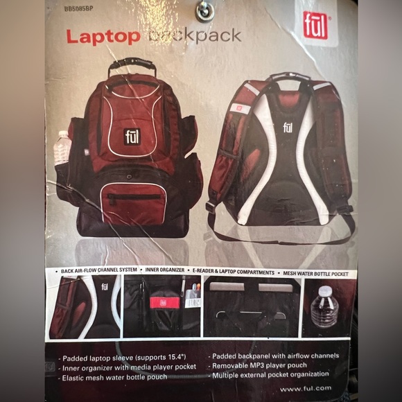 fūl Beale Street backpack that fits most laptops up to 15.4" - Picture 5 of 6